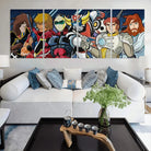 4-part painting featuring Goldorak, Albator, and Captain Flam

