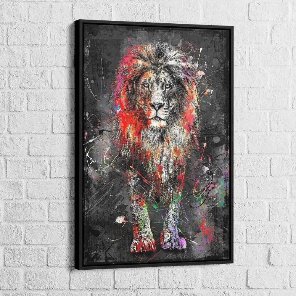 Tableau Lion Coloré Grafitti - Montableaudeco