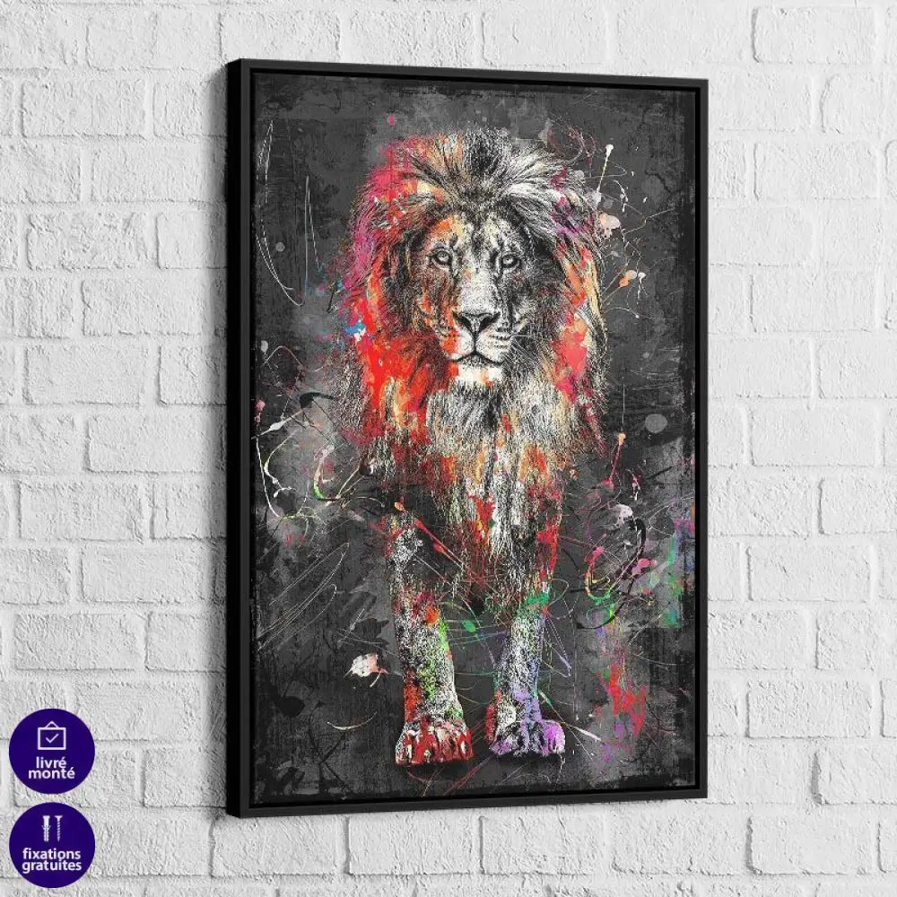 Tableau Lion Coloré Grafitti - Montableaudeco