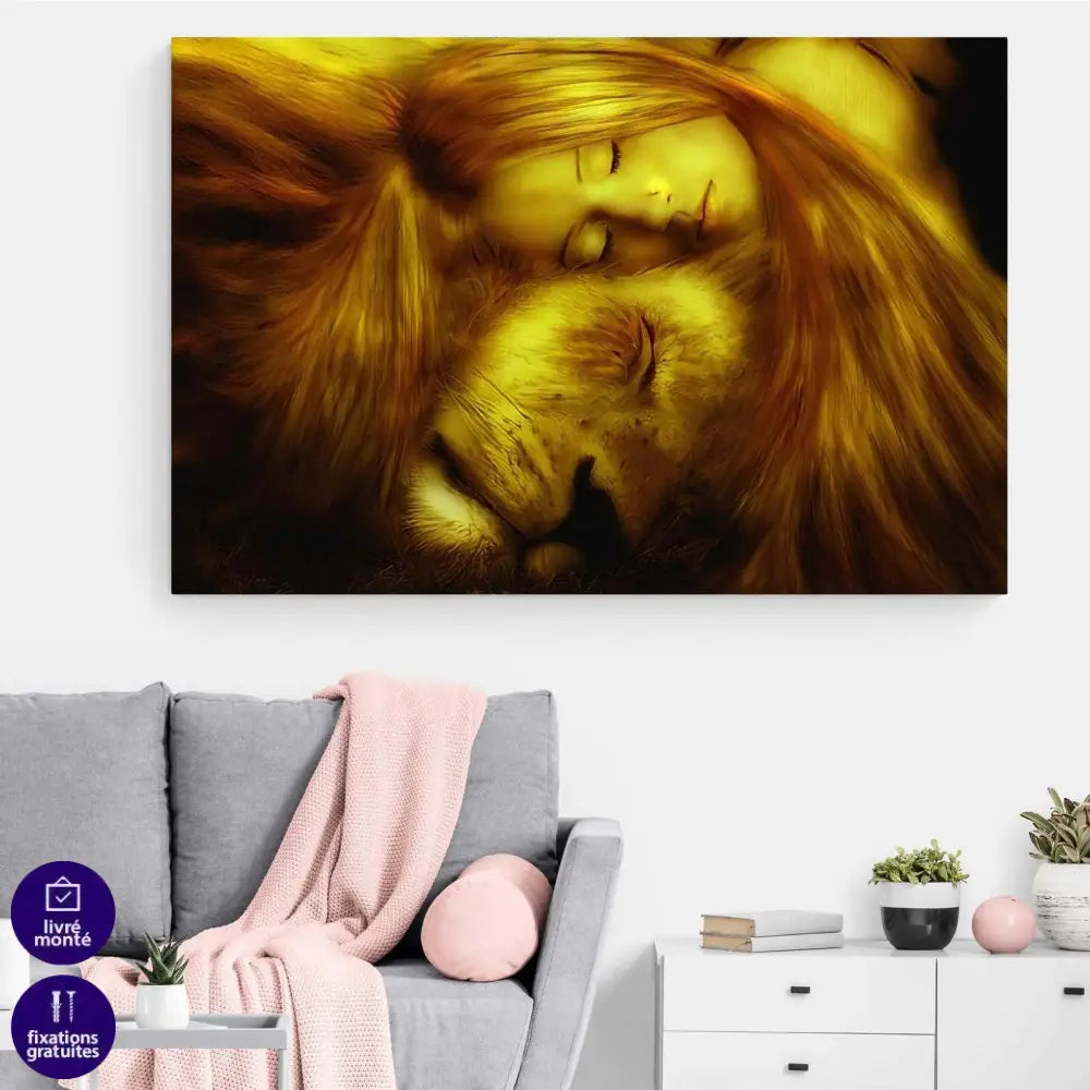 Tableau Lion et la Femme - Montableaudeco
