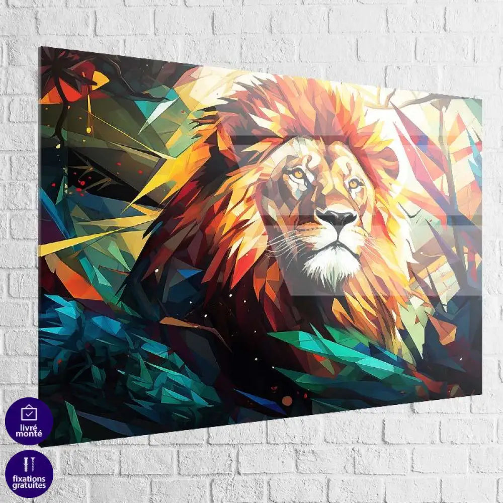 Tableau Lion Géométrique - Montableaudeco