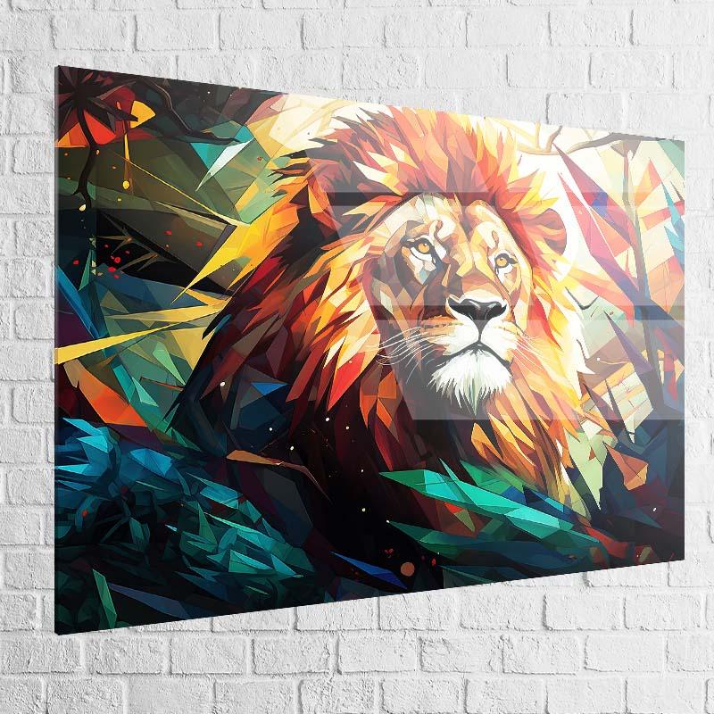 Tableau Lion Géométrique - Montableaudeco