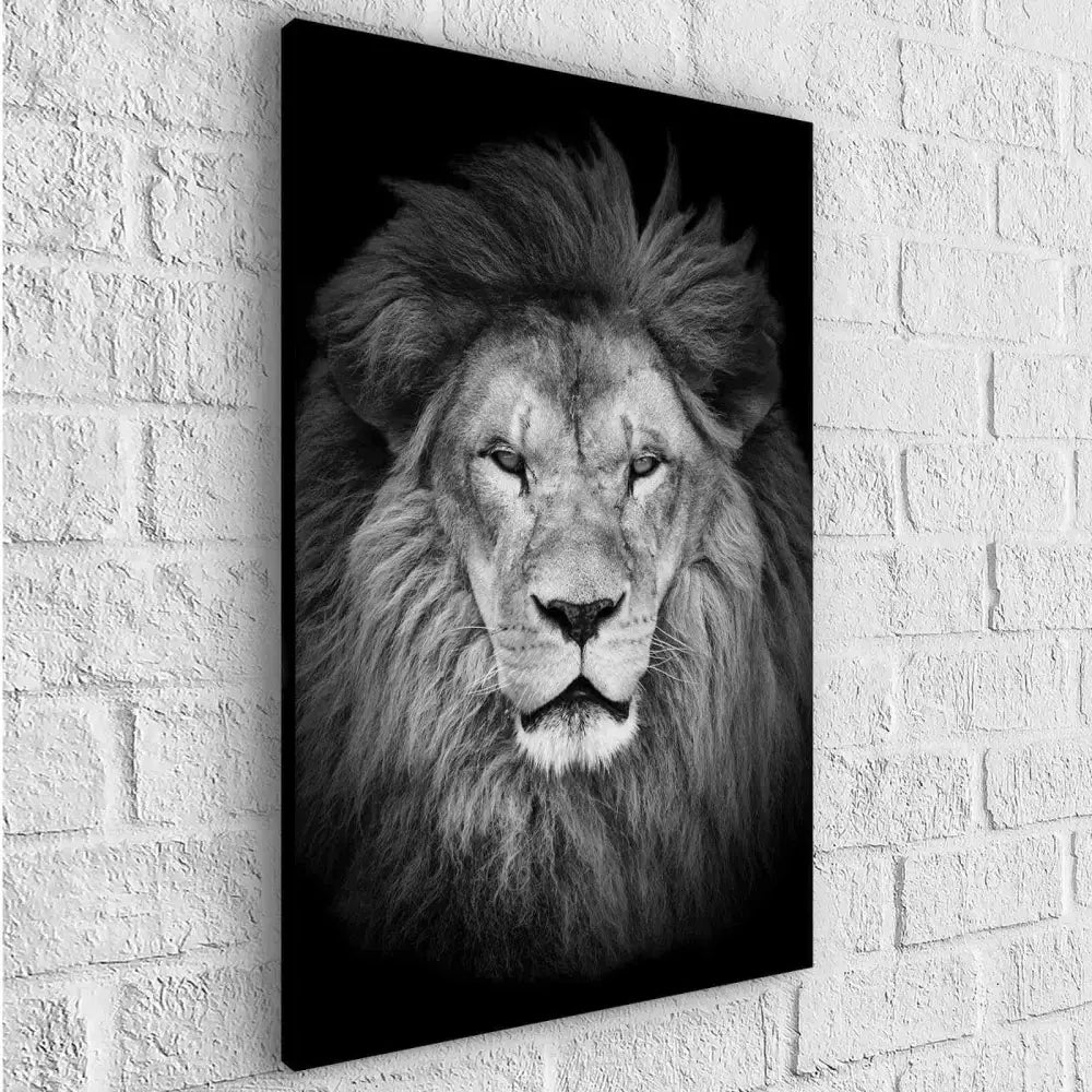 Tableau Lion Noir et Blanc - Montableaudeco