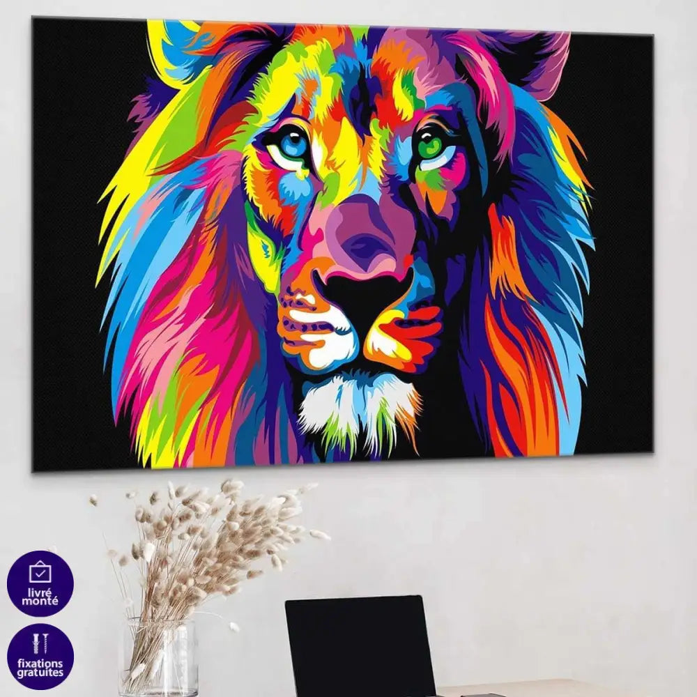 Tableau Lion Pop art - Montableaudeco