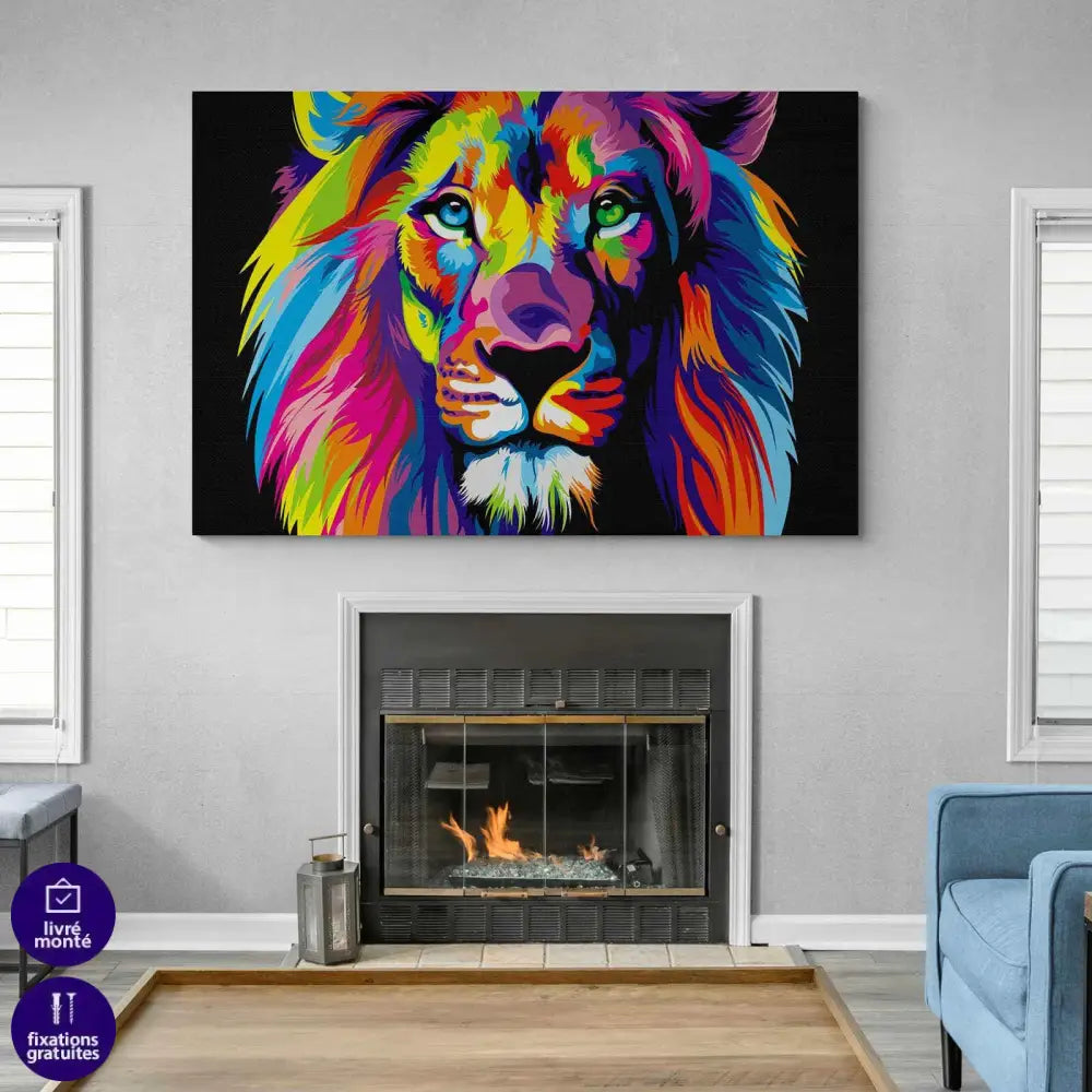 Tableau Lion Pop art - Montableaudeco
