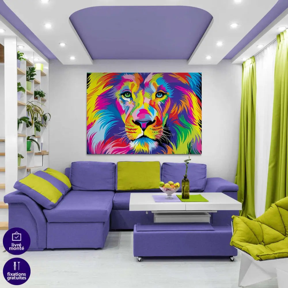 Tableau Lion Pop Art Portrait - Montableaudeco