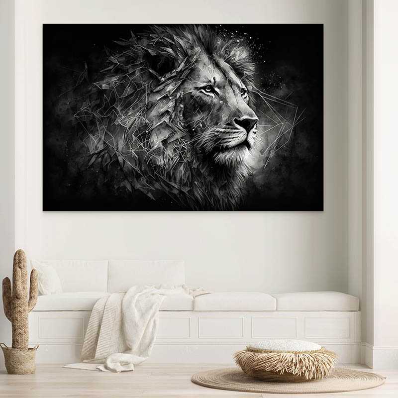 Tableau Lion | Silhouette Royale | Profitez des Promos -20% b