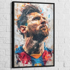 Tableau Lionel Messi: L’Homme aux Pieds d’Or 40x60cm / Cadre Noir Tableau Sport