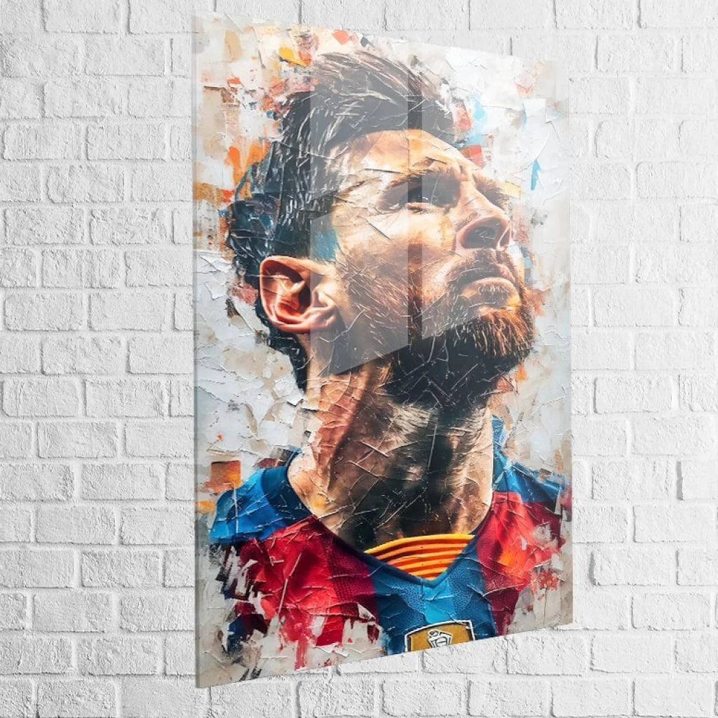 Tableau Lionel Messi: L’Homme aux Pieds d’Or 40x60cm / Plexiglas Tableau Sport