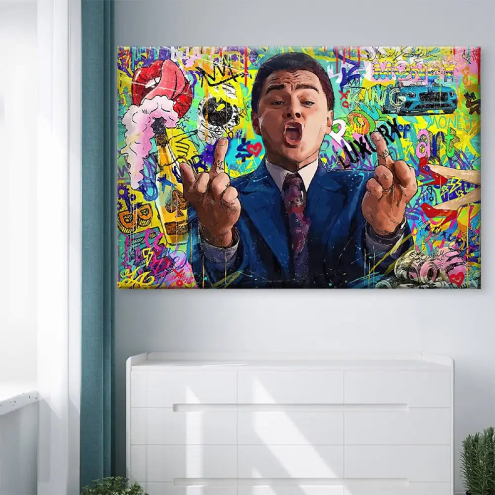 Tableau Loup de Wall Street Tableau Street Art