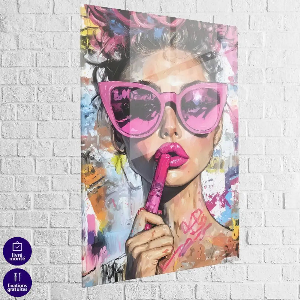 Tableau déco contemporain femme glamour en style coloré

