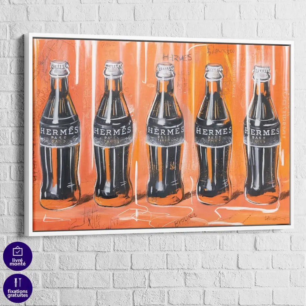 Tableau Luxe Hermès Cola 40x60cm / Cadre Blanc Tableau Luxe