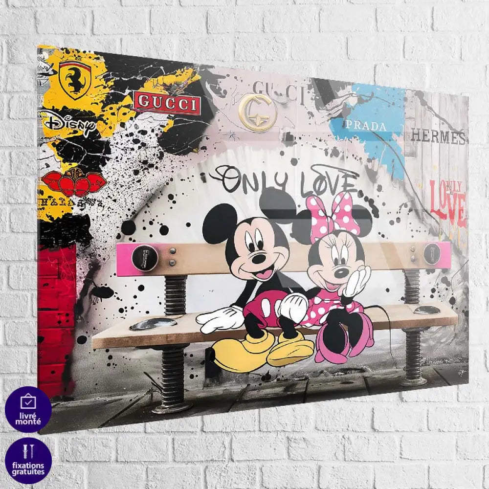 Tableau Luxe Mickey et Minnie Love Fashion 40x60cm / Plexiglas Tableau Luxe