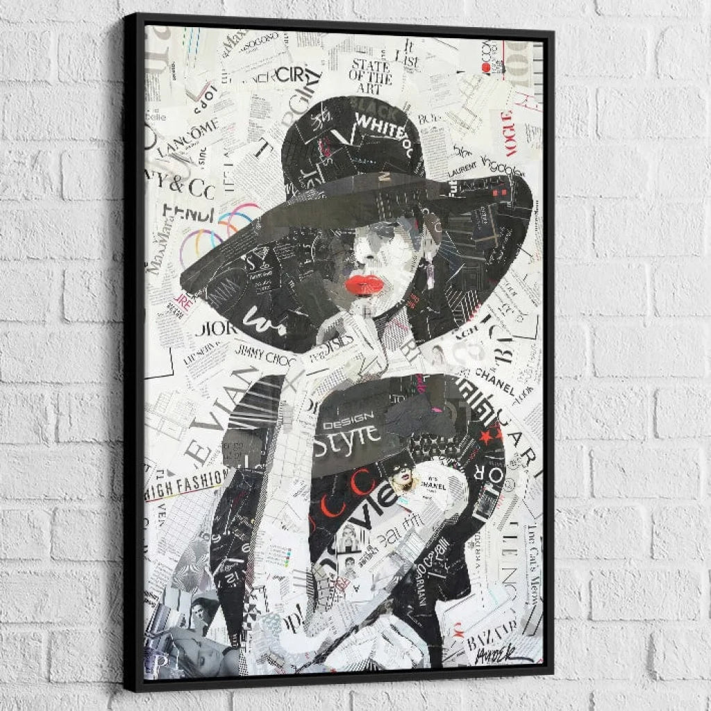 Tableau Luxe Silhouette Glamour 40x60cm / Cadre Noir Tableau Luxe