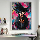 Dragon Z painting printed on stretched canvas, street art style