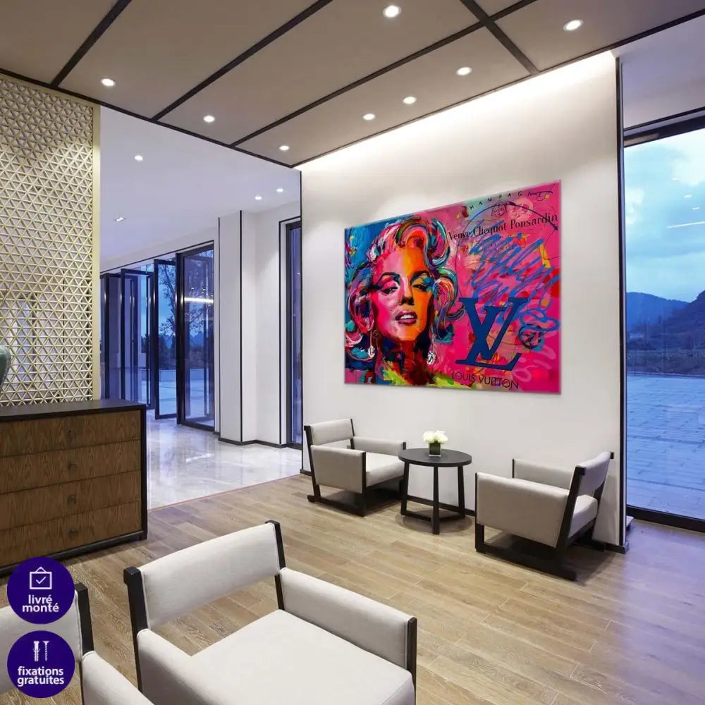 Tableau Marilyn Monroe LV Champagne - Montableaudeco