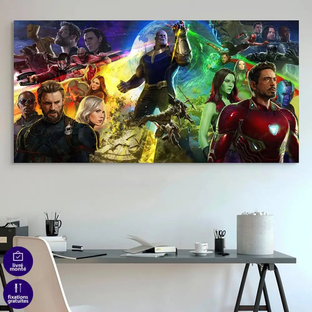 Tableau Marvel Avengers Tanos 40x80cm / Toile tendue sur châssis Tableau Marvel
