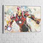 Tableau Marvel Iron Le Chevalier Moderne 40x60cm / Cadre Blanc Tableau Marvel