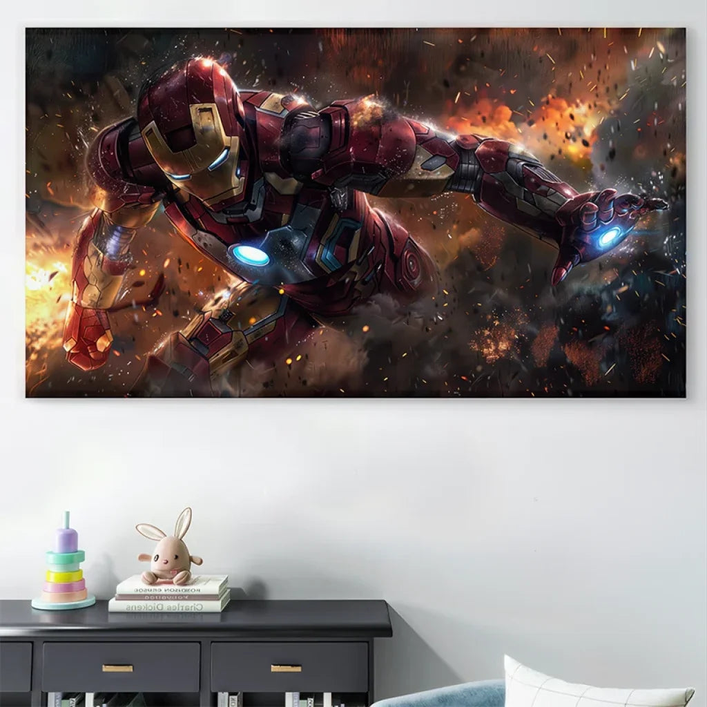 décoration murale Iron Man pour chambre de fan Marvel

