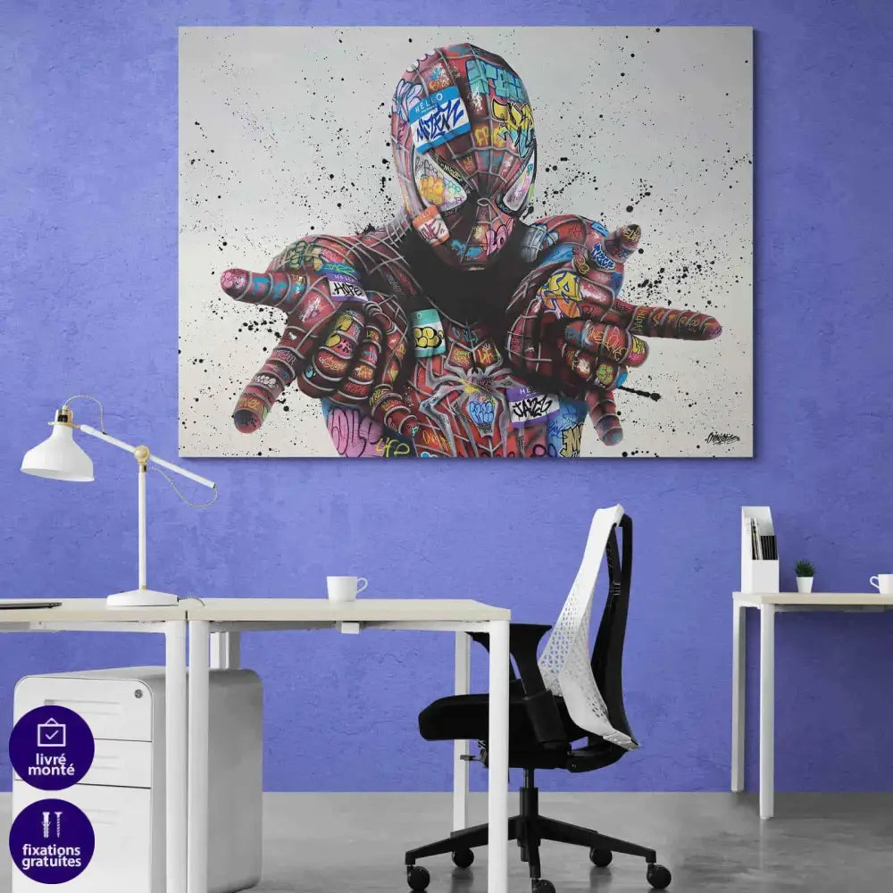 Tableau Marvel Spiderman Graffiti - Montableaudeco