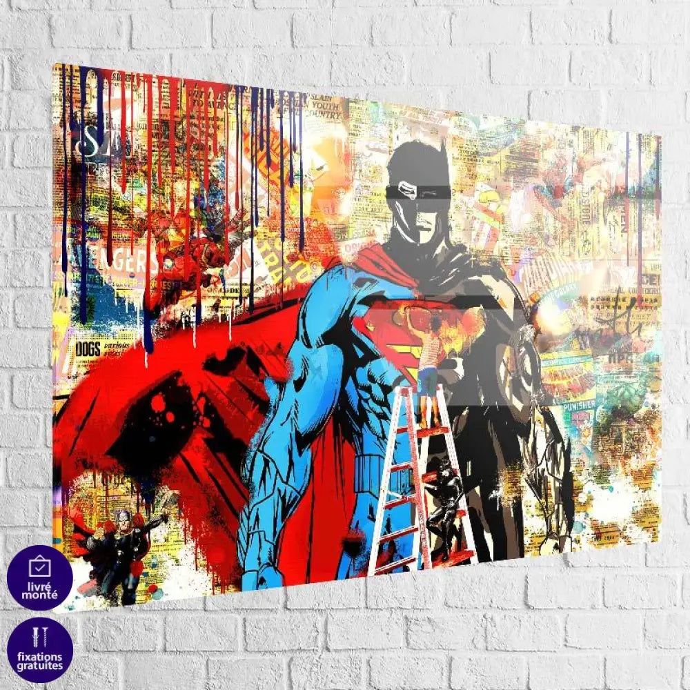 Tableau Marvel Superman Batman Héros - Montableaudeco