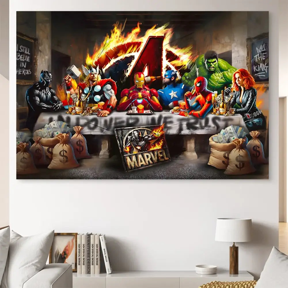 Déco murale provocante style comics avec les super-héros Marvel

