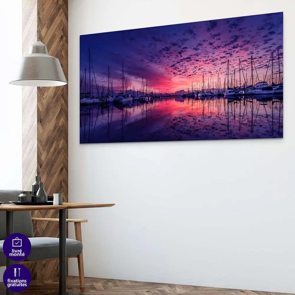 Tableau Mer Le Port Couché de Soleil - Montableaudeco