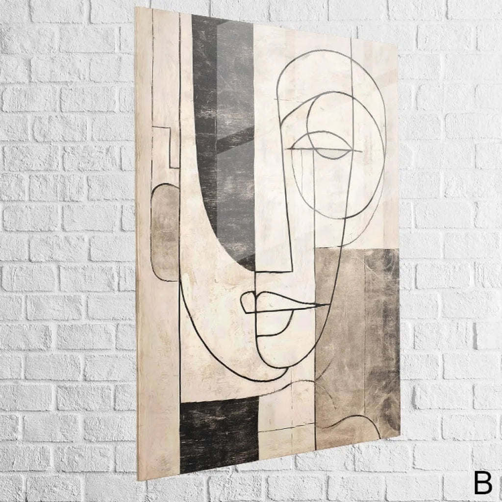 Tableau line art plexiglas – rendu brillant visage minimaliste B