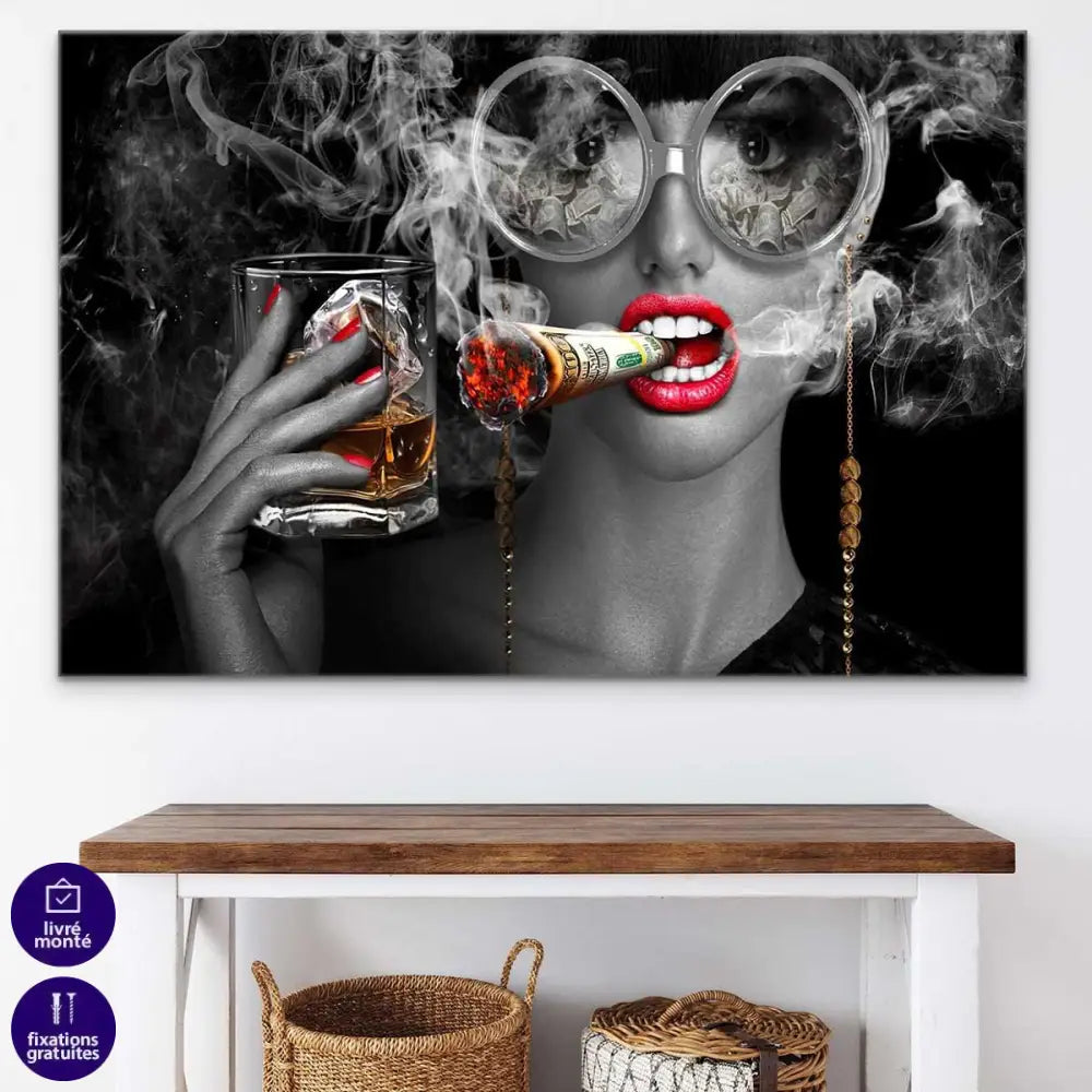 Tableau Mode Miss Drink and Smoke - Montableaudeco