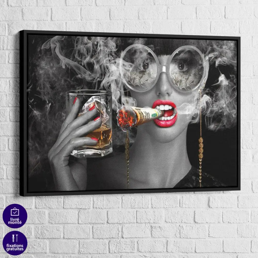 Tableau Mode Miss Drink and Smoke - Montableaudeco