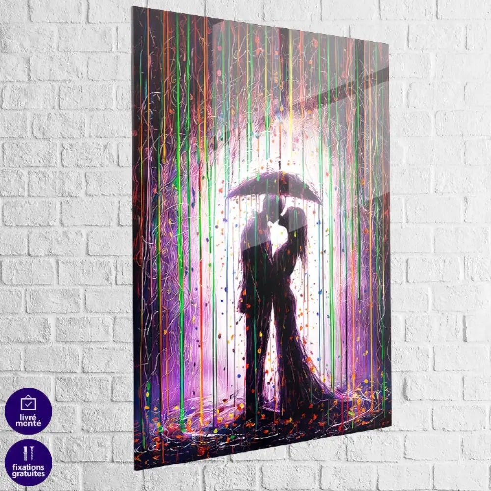 Tableau Moderne Amour sous la Pluie 40x60cm / Plexiglas Tableau Moderne