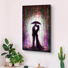 Tableau Moderne Amour sous la Pluie 40x60cm / Toile tendue sur châssis Tableau Moderne