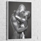 Tableau Moderne Amour Surréaliste 40x60cm / Cadre Blanc Tableau Femme