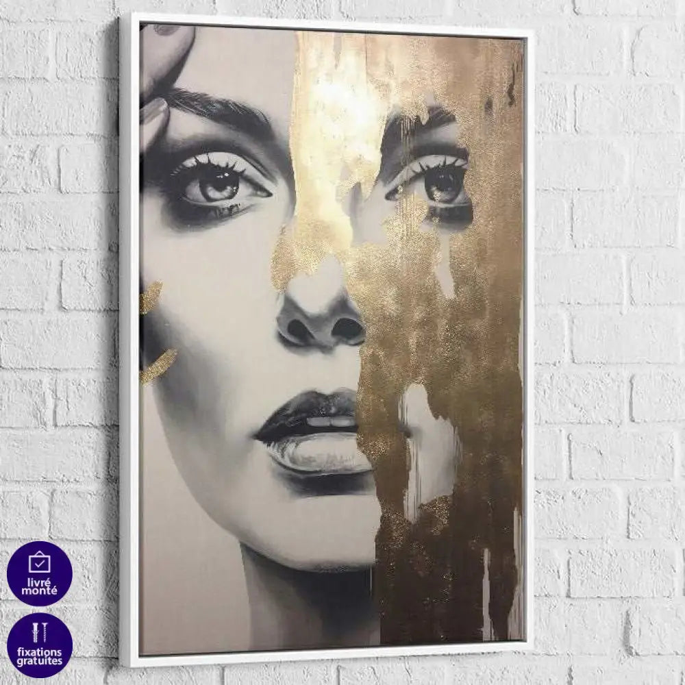 Tableau Moderne Aura de Glamour 40x60cm / Cadre Blanc Tableau moderne