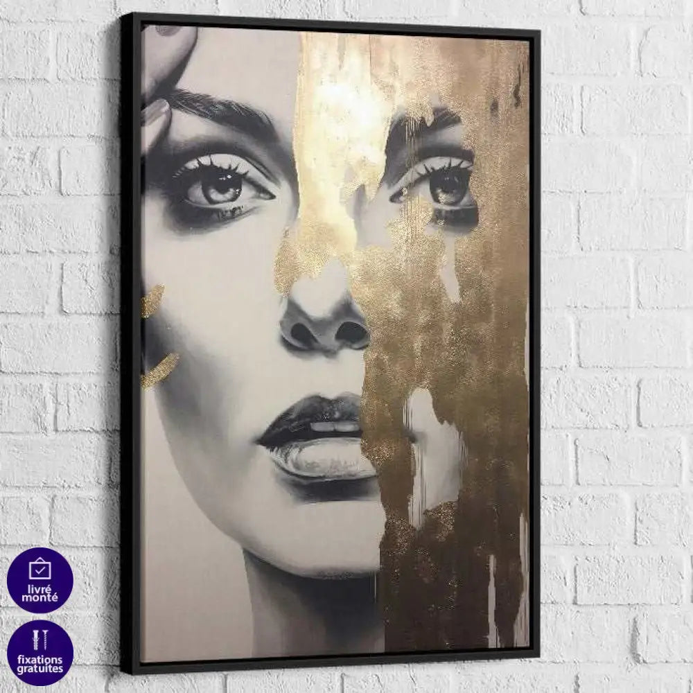 Tableau Moderne Aura de Glamour 40x60cm / Cadre Noir Tableau moderne