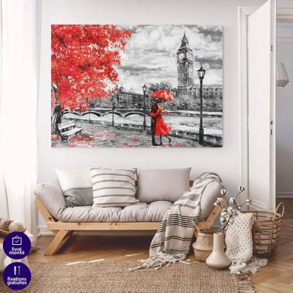 Tableau Moderne Couple à Paris - Montableaudeco