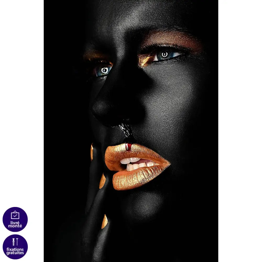 Tableau Moderne Femme Gold Cry 2 Pièces - Montableaudeco