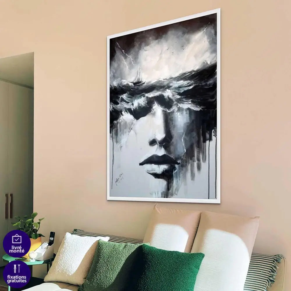 Tableau Moderne Fusion Femme et Mer - Montableaudeco