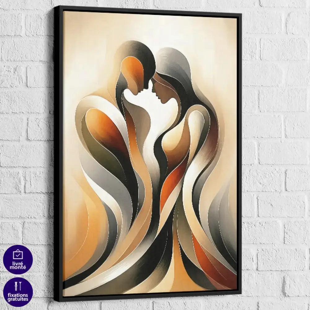 Tableau abstrait formes fluides - Harmonie Sensuelle pour déco moderne

