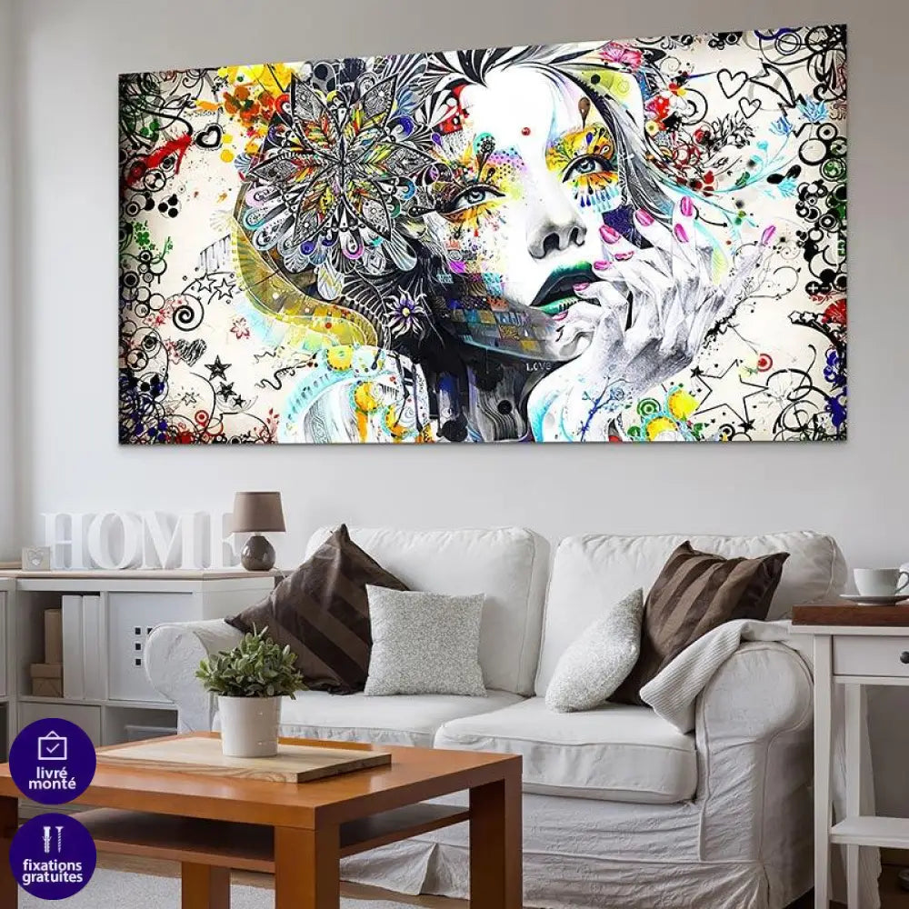 Tableau Moderne La Filles des Fleurs Panoramique - Montableaudeco