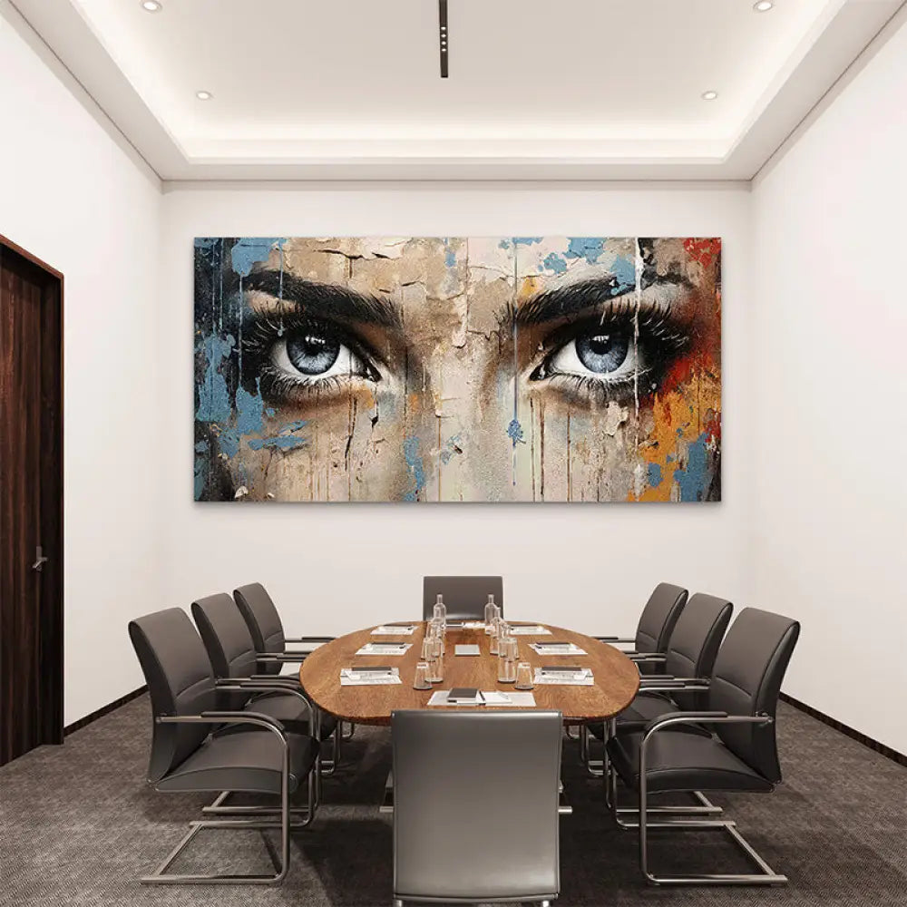 Tableau mural Obsession effet peinture urbaine et éclaboussures pour salon contemporain

