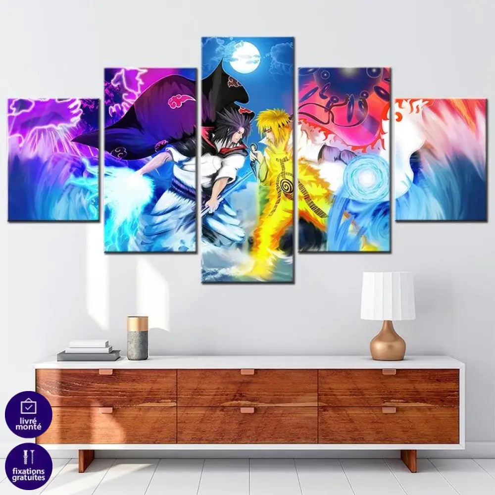 Tableau Naruto 5 Parties Duel - Montableaudeco