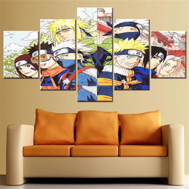 Tableau Naruto 5 Parties Génération Ninja - Montableaudeco