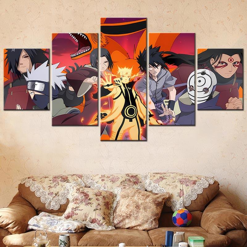 Tableau Naruto 5 Parties Héritage du Sensei - Montableaudeco