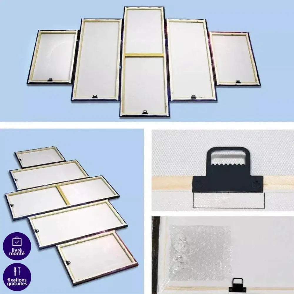 Tableau Naruto 5 Parties Le Feu et l'Eau - Montableaudeco