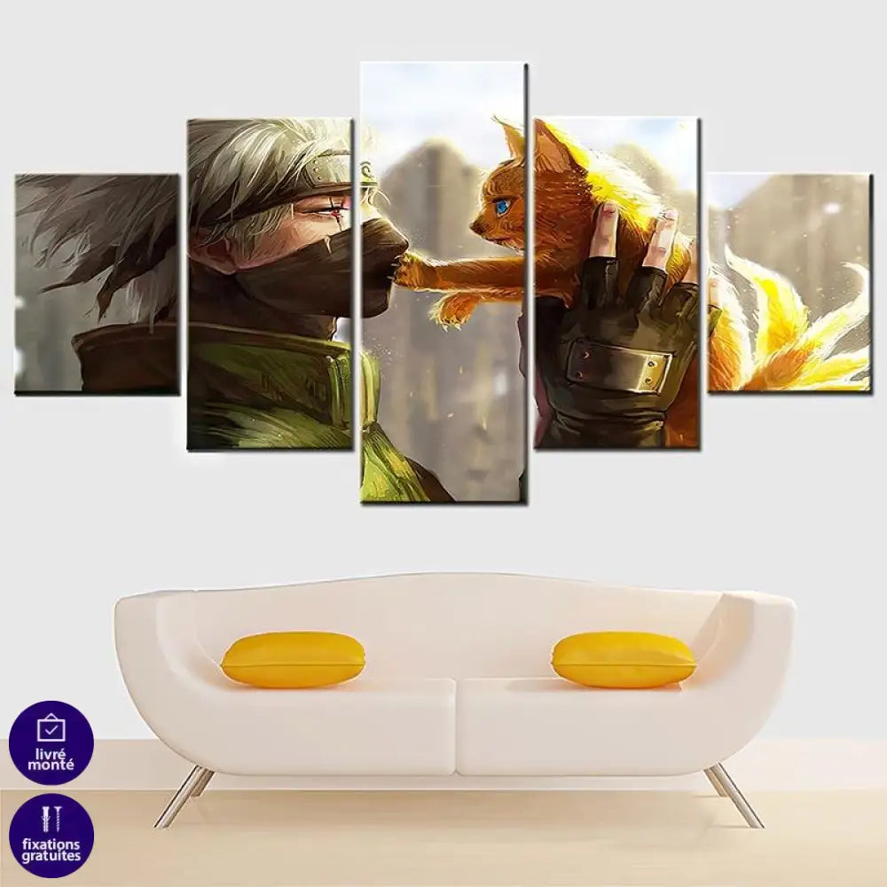 Tableau Naruto 5 Parties L'Homme et la Bête Mystique - Montableaudeco