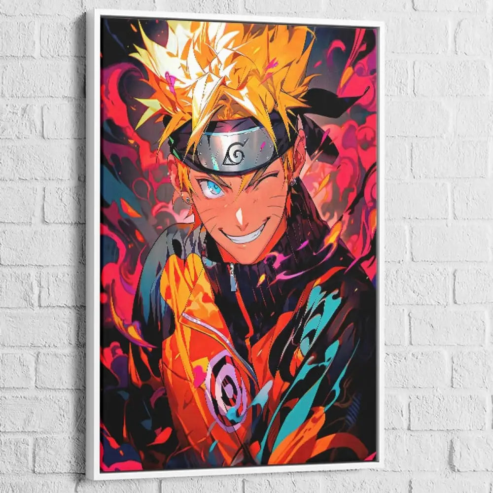 illustration murale Naruto avec ambiance feu et chakra