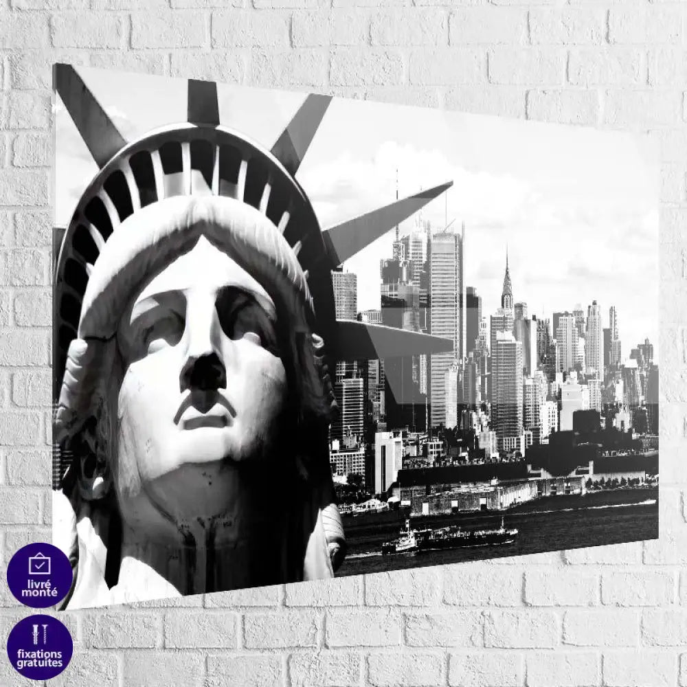 Tableau New York Noir et Blanc Liberty - Montableaudeco