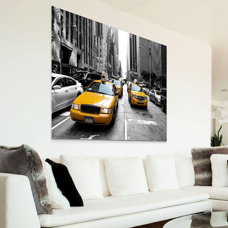 Tableau New York Noir et Blanc Taxi - Montableaudeco