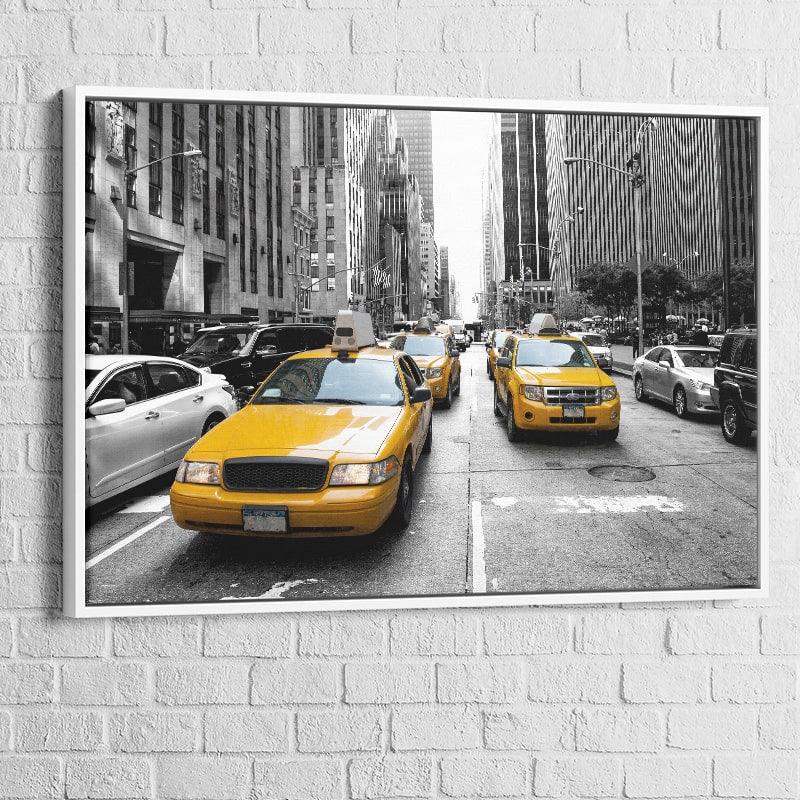 Tableau New York Noir et Blanc Taxi - Montableaudeco